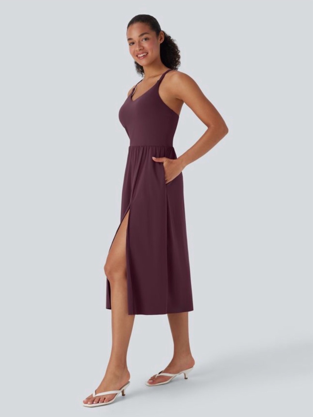 HALARA SoftlyZero™ Airy Racerback Cool Touch Casual Slip Dress with Pockets